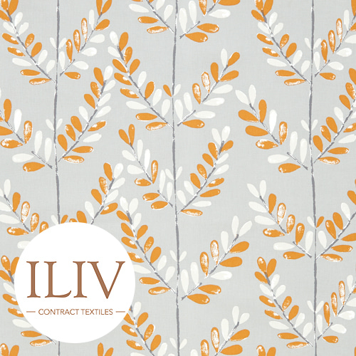 ILIV Scandi Sprig Fabric Tangerine 영국수입 원단/북유럽원단/커튼원단/인테리어원단/쿠션원단(1/2마)